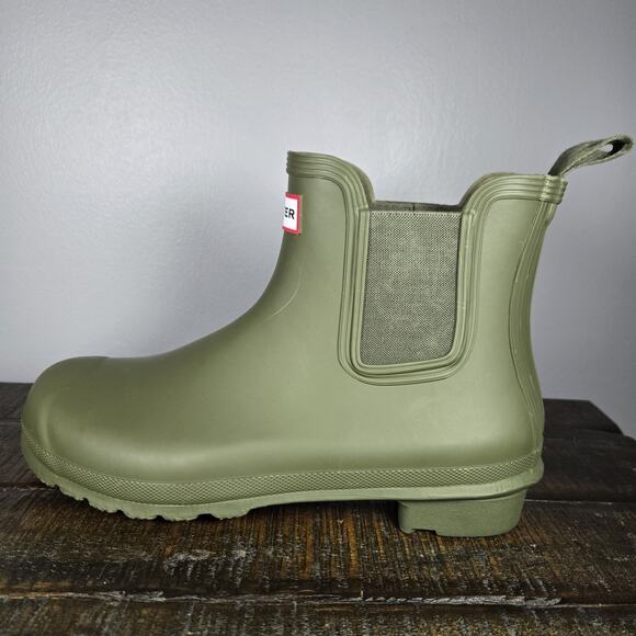 Hunter Original Chelsea Womens Size 11 Rain Boots Short Waterproof Green Matte - Picture 7 of 11
